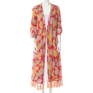 Rhode Resort Lena Floral Maxi Wrap‎ Long Dress Size S Tasseled Resort Wear
